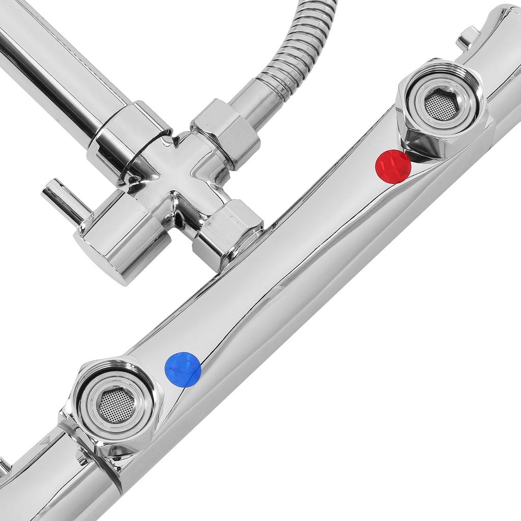 8 Inch Thermostatic Shower Set Hot Cold Shower Faucet Shower Faucet Rain Shower Set Bathtub Round Square Thermostatic Shower Mixer