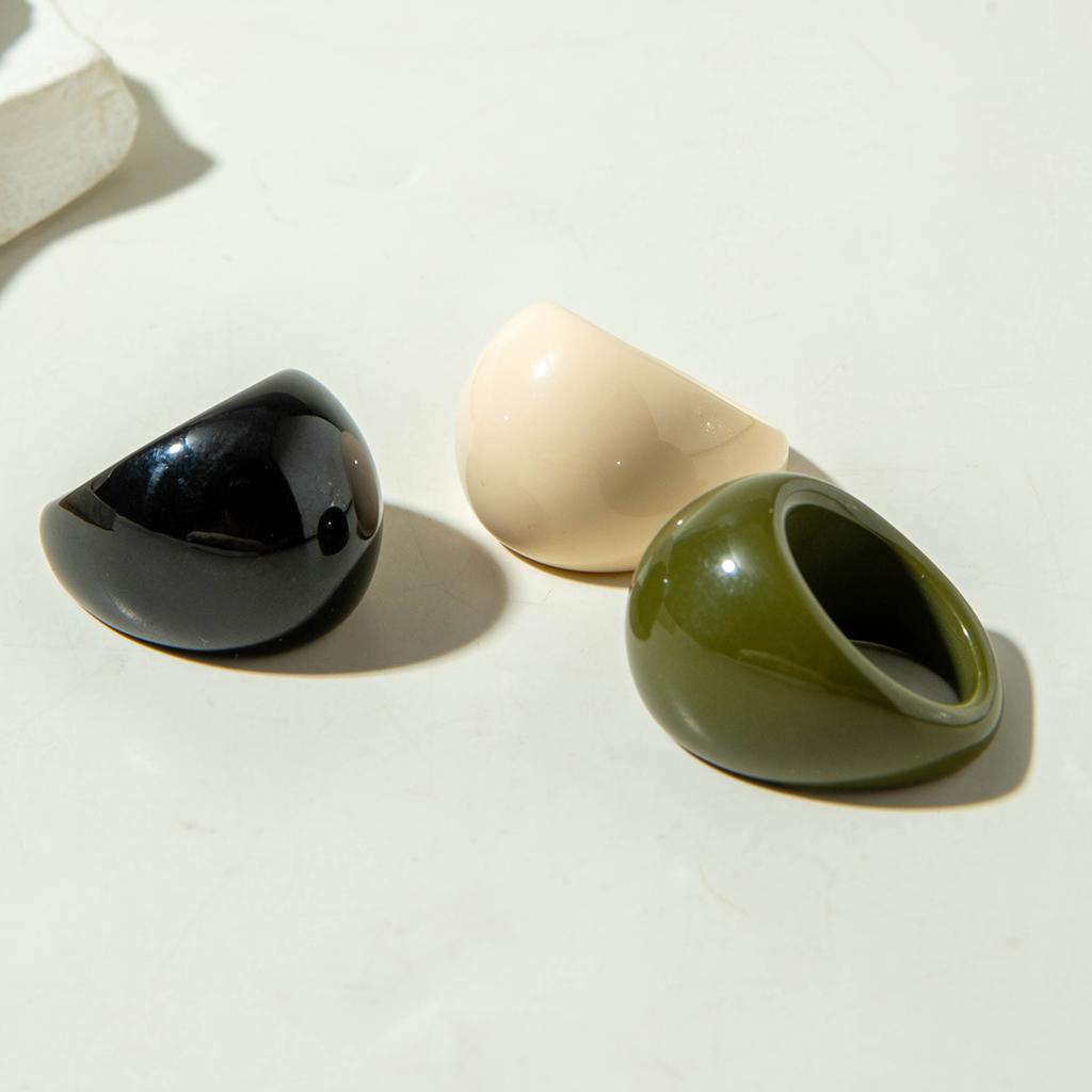 Accessories Geometric Punk Style Retro Ring, Glossy Acrylic Ring Ring Wholesale