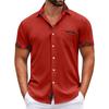 Men's Plaid Printed Button Short Sleeve Shirts Men's Casual Fashion Short Sleeve Shirts