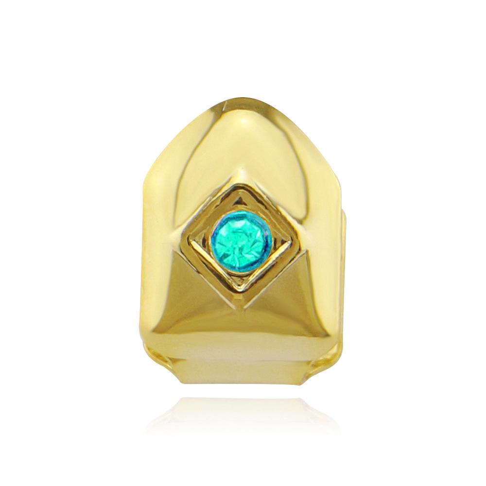 Glossy Single-Colored Diamond Hip-Hop Grillz Set with European and American Inspiration