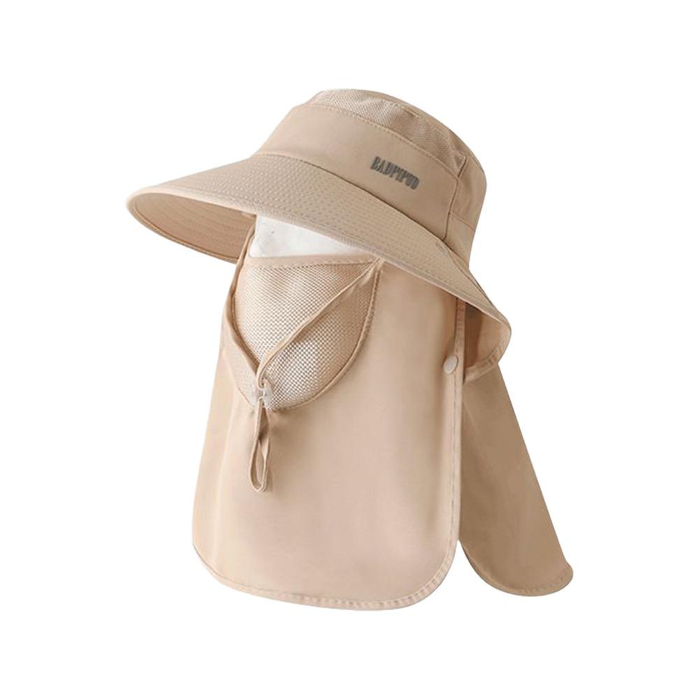 Neuer UV-Schutz Damen Sonnenhut Breiter Rand Verstellbar All-in-One Sonnenhut mit Gesichtsmaske Wanderhut