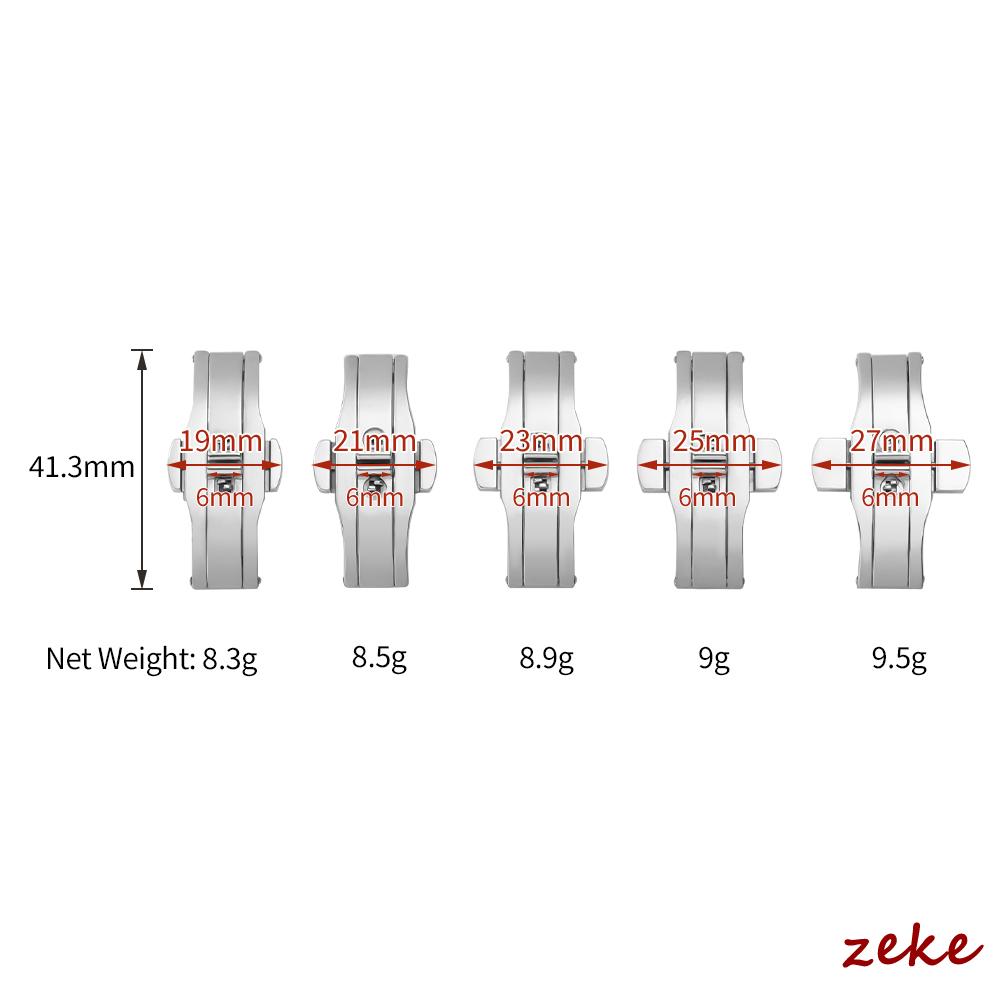 Zilveren Dubbele Druk Vlinder Horlogeband Gesp Staal Vouwsluiting Metaal Heren Dames Horloge Knop 4mm 5mm 6mm Horloge Accessoires