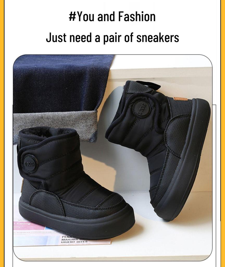 2025 Winter Kids' Fashion Cotton Boots - Trendy British Style, Warm for Boys & Girls