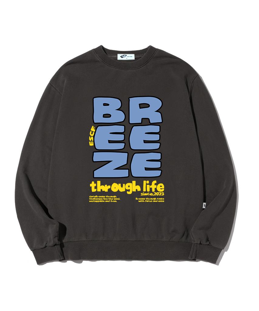 ESCAPEFROM Breeze Print Pigment Sweatshirt Charcoal