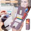 Leather Wallet Card Holder Case for Samsung Galaxy Z Flip 7 FE 6 5 4 3 ZFlip Flip6 Flip5 Flip4 Flip3 Crossbody Lanyard Bag Cover
