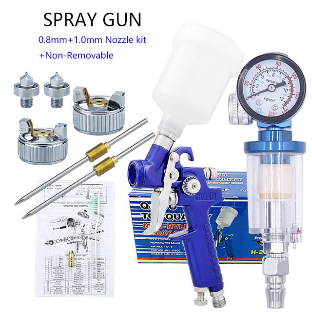 HVLP Spray Gun 0.8mm/1.0mm Nozzle H-2000 Professional Mini Paint Spray Gun Airbrush For Painting Car Aerograph Pneumatic Gun