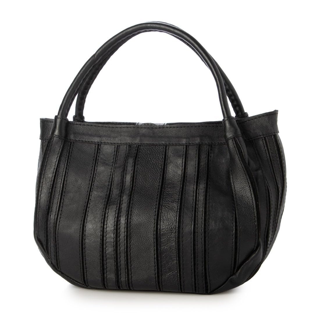 

Soft leather multi-stripe round 2-way bag