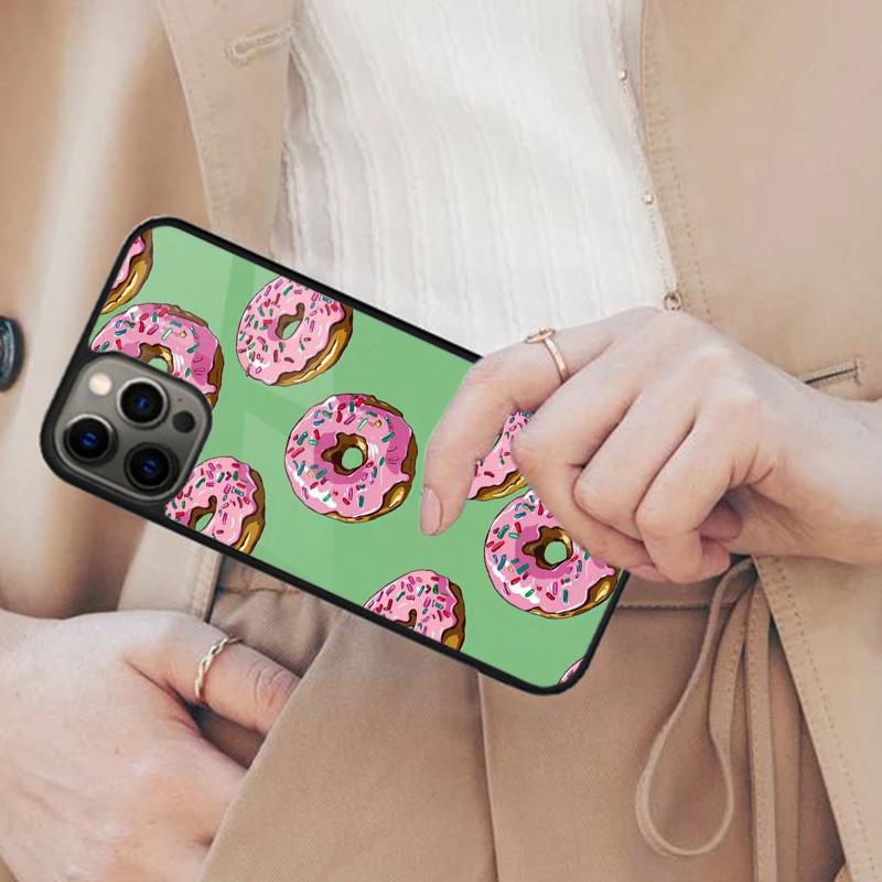 Cartoon Donut Pattern Cake Magnetic Phone Case For APPLE iPhone 17 Air 16 14 13 12 Pro Max 15 Plus Wireless Charge MagSafe Cover