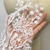 1 Pair 48×18cm Embroidered Lace Trim Large Floral Design Snowflake Lace Decor  DIY Garment Decor