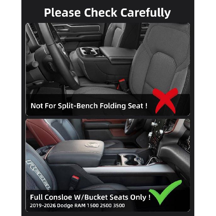 Center Console Organizer for 5th Gen 2026 2025- Ram 1500 2500 3500(Full Console w/Bucket Seats Only), ABS Storage Box, Middle Console Tray Organizer,