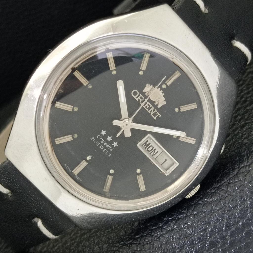 VINTAGE ORIENT CRYSTAL AUTOMATIC 46941 JAPAN MENS ORIGINAL DIAL WATCH A700722-5 R204-a700722