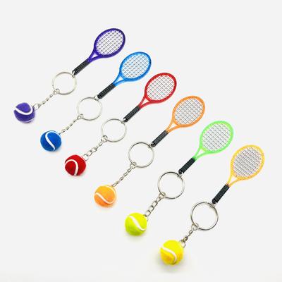 Cross-Border Tennis Racket Keychain Pendant - Mini Tennis Racket Keyring Gifts