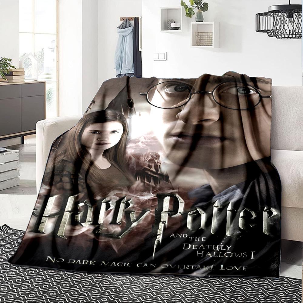 1pc Harry Potter and the Deathly Hallows Flannel Blanket - Soft Warm Throw for Home, Office, TravelL1303