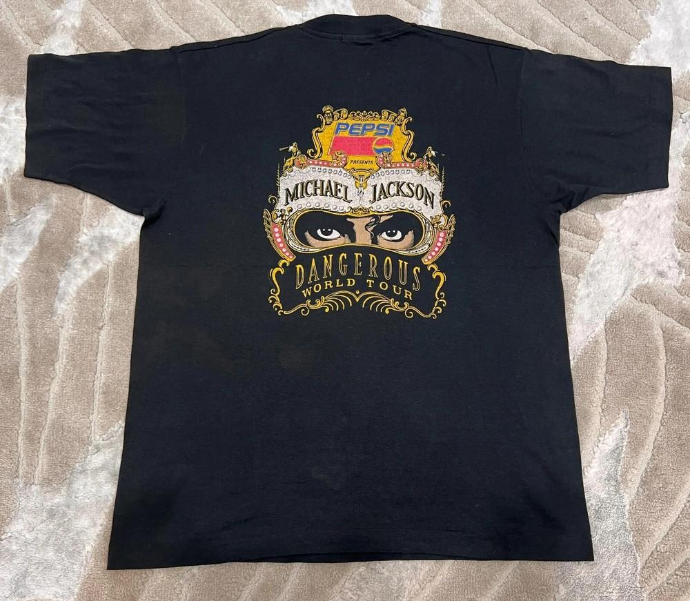 Винтажная футболка унисекс Michael Jackson World Tour Concert Dangerous 1991 The Jackson 5 XXL