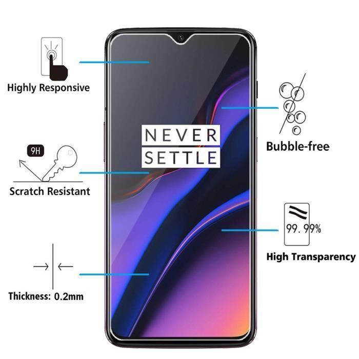 Film de protection d'écran - VCOMP - OnePlus 6T - Verre Trempé - Anti-rayures - Installation facile