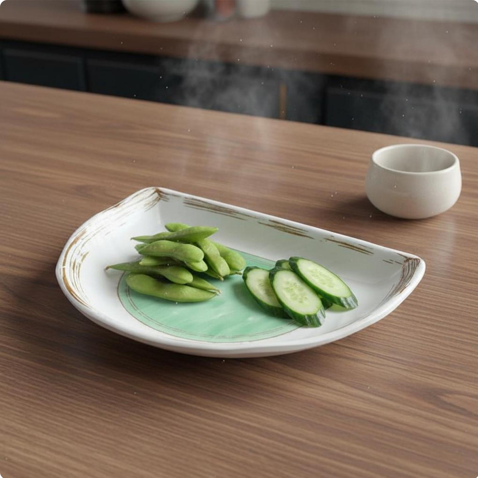 Irregular Serving Plate Shatter Resistant Snack Plate Melamine Platter Lightweight Serveware Stackable for Barbecue