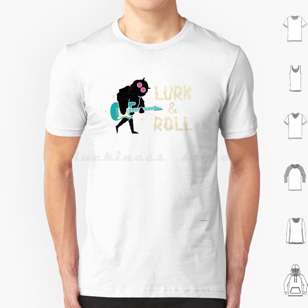 Lurk And Roll T Shirt Cotton Men Women DIY Print Mothman And Roll Moth Cryptid Lurk Paranormal Cryptozoology Music Creature