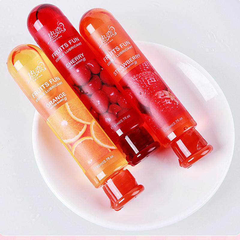 Lubrificante commestibile a base d'acqua aromatizzato alla frutta da 80 ml per gel orale vaginale anale per adulti