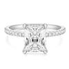 Classic Rectangle Cut White Stone Rings for Women Silvery Color Geometric White Zircon Wedding Bands Engagement Ring Bridal Jewelry