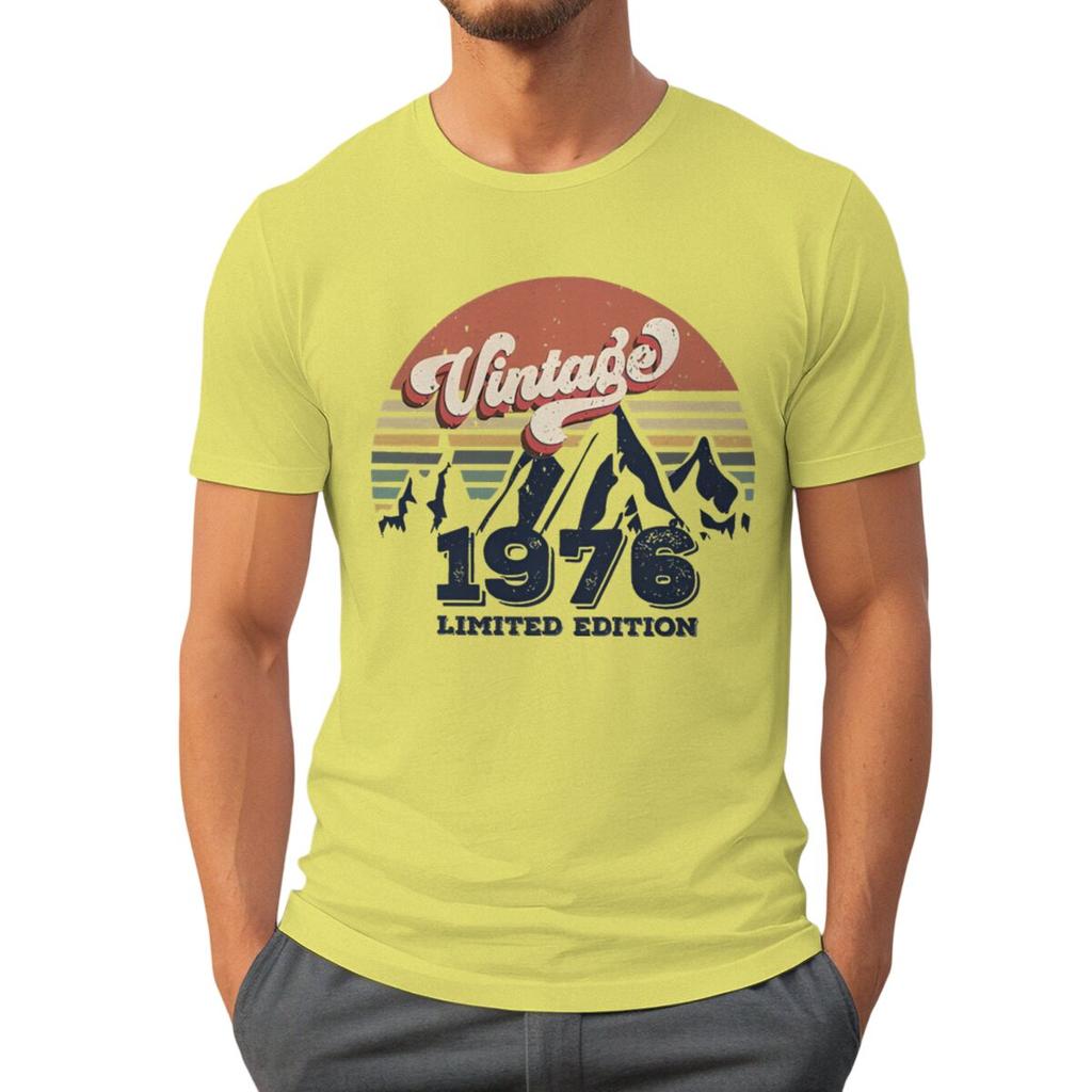 Fashion Men's T-Shirt Vintage 1976 50 Years of Being Awesome Graphic Tee Fashion 50th Birthday Gift Women Tops