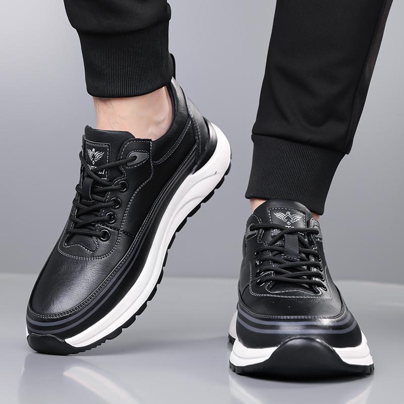 Fashion Genuine Leathe Men Sports Shoe Lace Up Casual Sneakers Non-slip Training Footwear Leisure Male Treking Footwear Walking Trainers