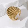 Vintage Stainless Steel Scallop Rings for Women Men Classic Ocean Starfish Shell Open Rings Aesthetic Jewelry Summer Beach Gift