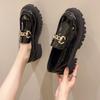 New Thick Soled Ladies Single Shoes Outdoor Antislip Loafers British Style Fashion Leather Footwear Casual Comfort Women's Shoes
