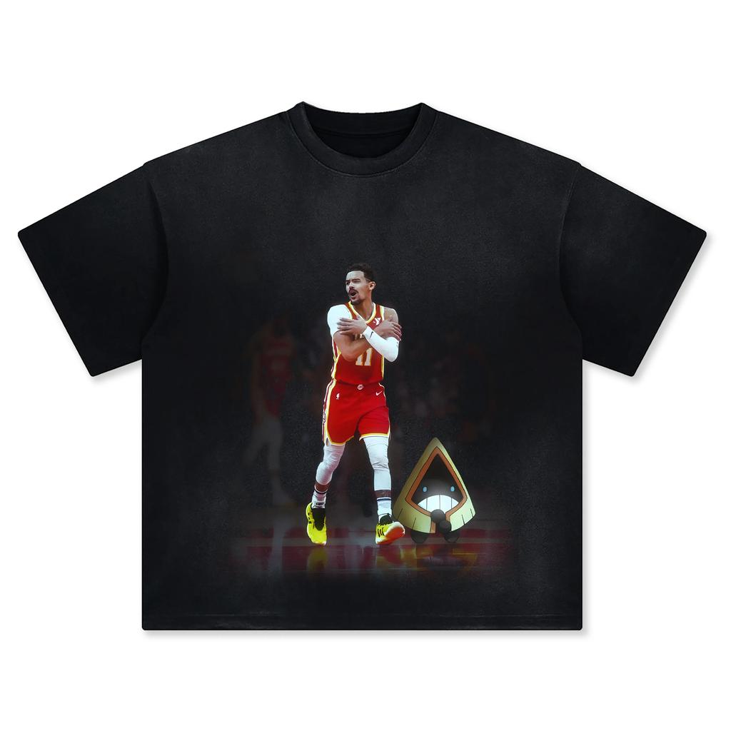 Pokémon Joint Basketball Star Printing Shortsleeved Tshirt Mens 2025 Summer New Fashion Cotton Breathable Y2K Street Top