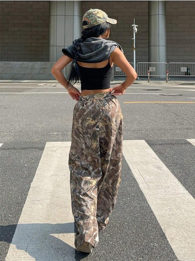 Spring/Autumn Sexy Girl Women's New High Waist Wide Leg Pants Loose Fit Slimming Casual Overknee Long Pants