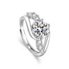 Luxurious Brilliant Faux Moissanite Diamond Ring: High-End Open Design for Women