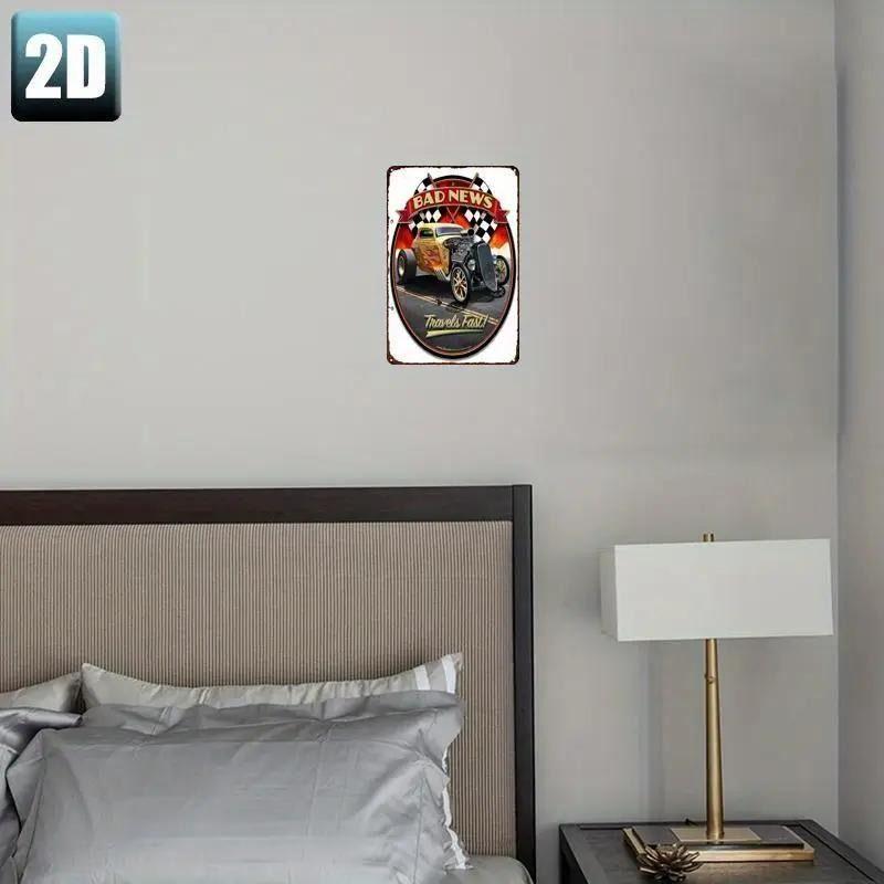 Automotive Metal Decorative Painting: Gifts for Car Lovers Garage Home Style