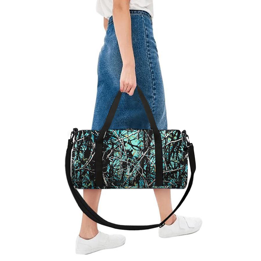 Cool Branch Pattern Large Capacity Luggage Bag for Boy/Girl Best Gift 2D Cartoon Travel Duffels Outdoor Fitness Bag for Children