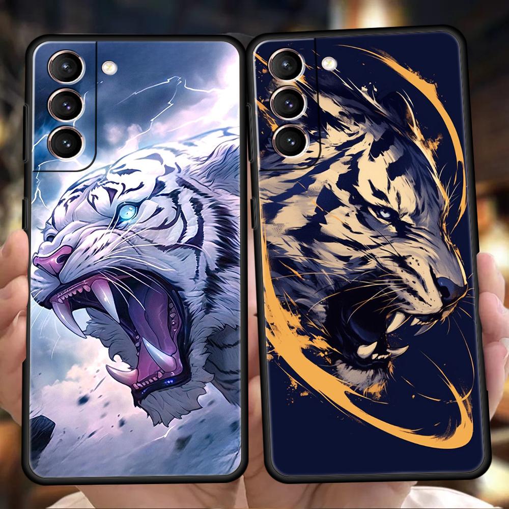 Animal Tiger Phone Case for Samsung Galaxy S24 S23 S22 S20 S21 FE Ultra S10 S10E S9 S8 Plus 5G Silicone Cover Capas Fundas Bags