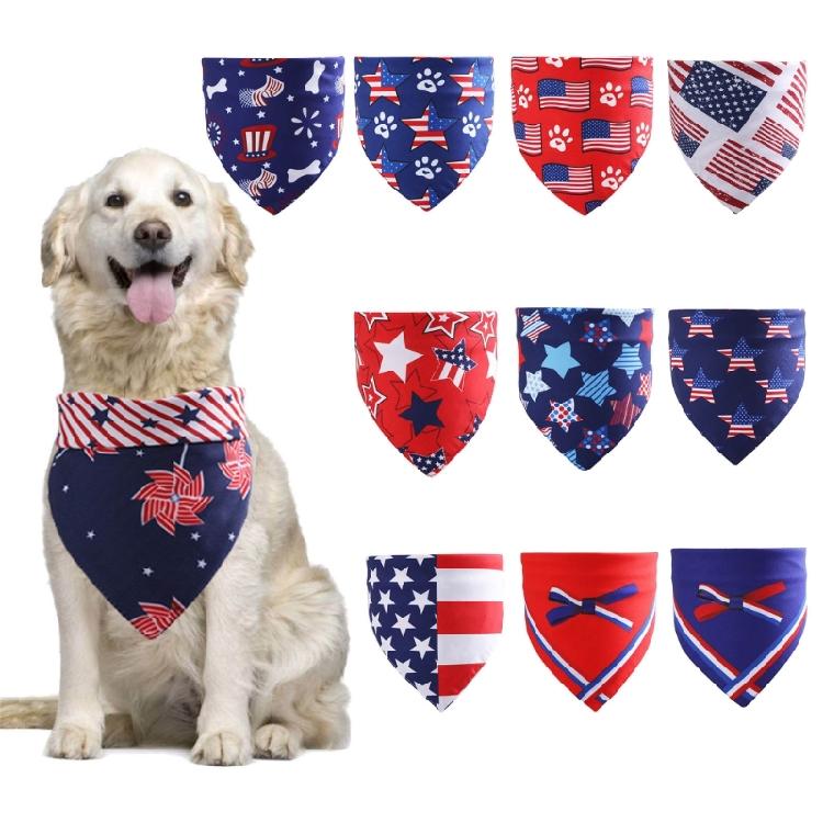 Dog Bandanas Independence Dress Up Festival Scarf Dogs Photography Towel