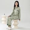 Cotton Pajamas Set Women Loose Fit Sleepwear Long Sleeve Two-Piece Loungewear Home Wear Comfortable Outfit Plus Size Options Breathable Fabric