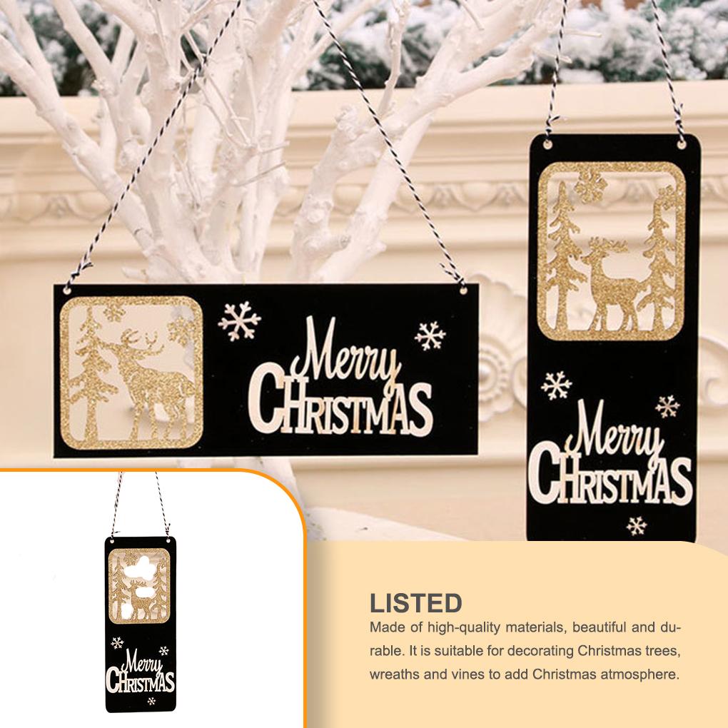 Christmas Door Sign Window Wood Festival Holiday Xmas Pendant Themed Party Atmospheres Plaque Hollow Craft Decoration