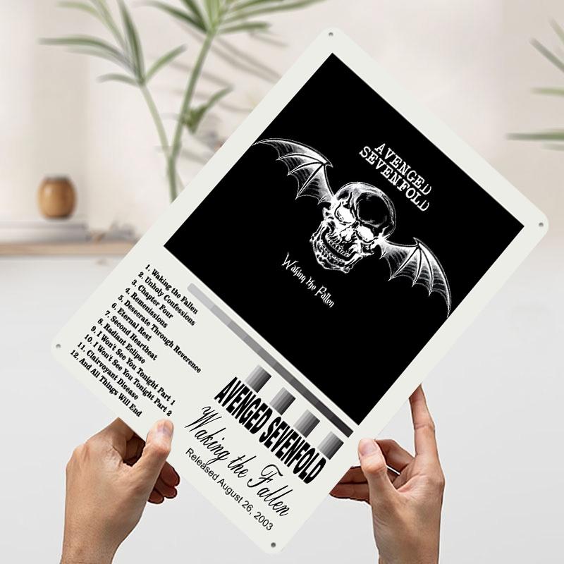 

Avenged Sevenfold Waking the Fallen Tinplate Poster Customized Wall Art Vintage Retro Metal Signs for Gaming Room Decoration 7.9x11.8In(20x30cm)