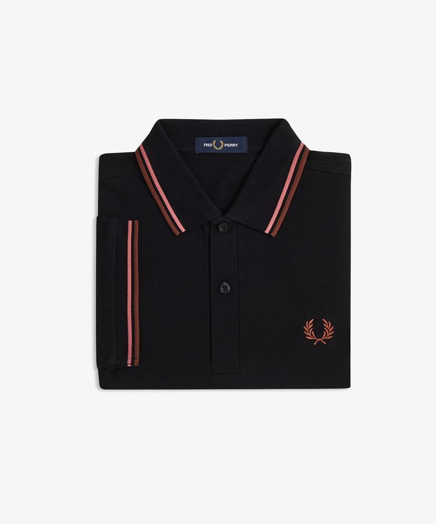 FRED PERRY [M3600] Twin Tip Fred Perry Shirt - Black/Putty Pink/Whiskey Brown Afpm2513600-Y67