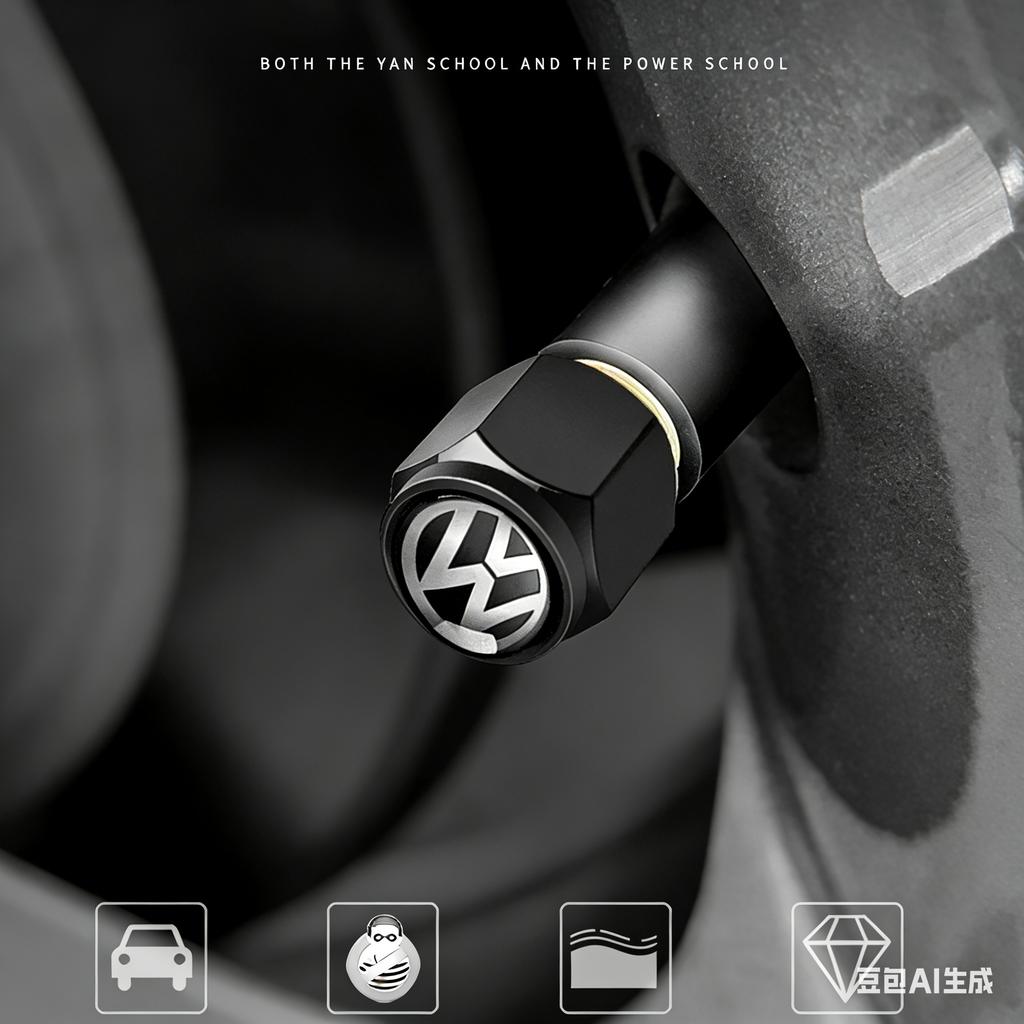 For Volkswagen VW Valve Stems Caps For VOLKSWAGEN VW 4pcs Metal Car Wheel Tire Valve Caps Stem Case Covers For VW Volkswagen Golf Polo Passat Tigu zs7