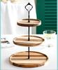 3-Tier Acacia Wood Afternoon Tea Stand with Compote and Dessert Plate for Cake Display, Perfect for Weddings, Birthdays, and Afternoon Tea Parties