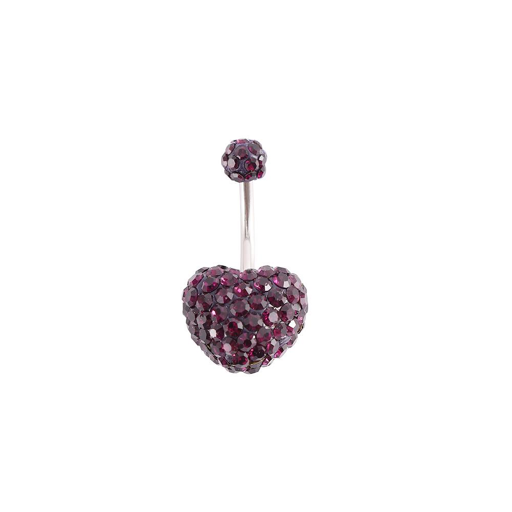 Colorful Heart Crystal Belly Button Rings Surgical Steel Belly Bar Navel Piercing Jewelry Hot Summer Women Body Piercing Jewelry