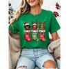 Christmas Dachshund Dog T‑Shirt Women Xmas Stocking Santa Hat Print