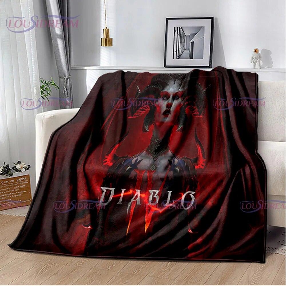 

3D D-Diablo Game Gamer Printed Blanket Kids Warm Blanket Flannel Soft Cozy Blanket Sofa Bed Blanket Travel Blanket Birthday Gift