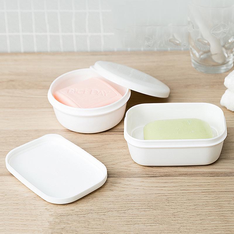 Portable Japanese Soap Dish with Lid - Travel Soap Box & Bathroom Storage