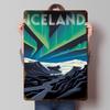 Iceland Aurora Landscape Art Deco Metal Poster Custom Wall Art Retro Vintage Tinplate Signs for Man Cave Home Decorations Decor