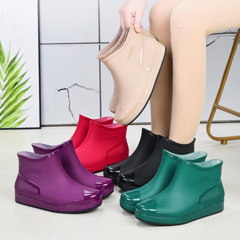 Women's Waterproof Anti Slip Warm And Comfortable Low Cut Rain Shoes