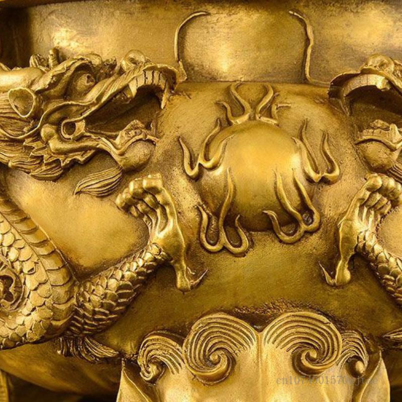 Creative Brass Three-legged Animal Shaped Aromatherapy Burner, Indoor Kowloon Incense Stove, Buddha Hall, Dog Sculpture Shaped