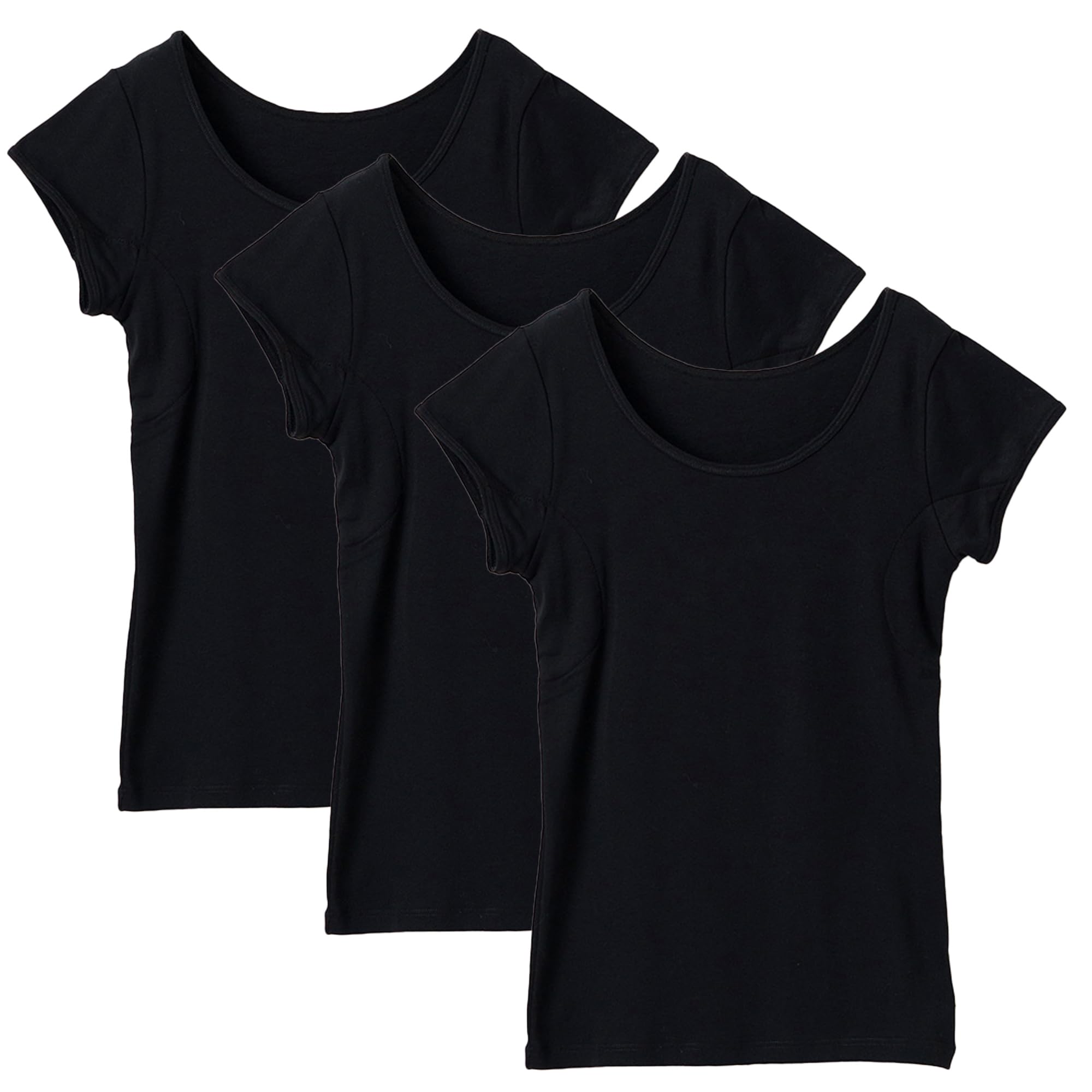 

Shirasagi Knit Dry Heavy Sweat Французские трусы с потоотводящим эффектом, черный, 3 шт., телесный, 100% хлопок, защита, рукав, рукав, женское влагоотводящее