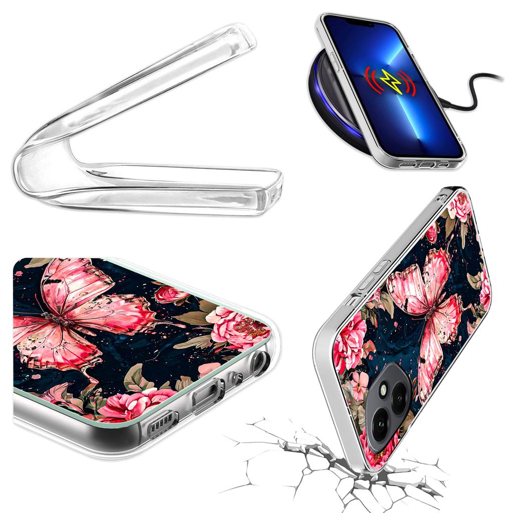 Etui Do Honor X7D / 400 Smart Obudowa Foto Case Plecki Motyl + Szkło 9H