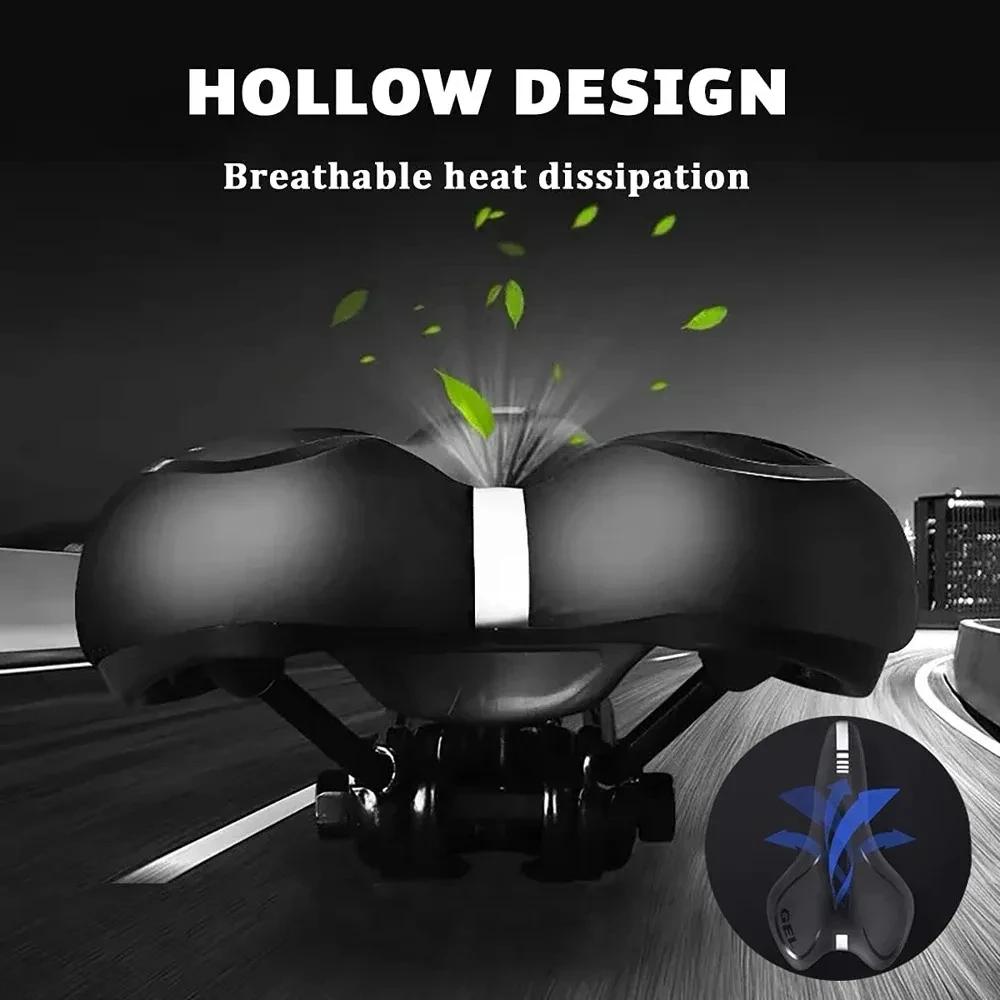 Sedlo na kolo Silikonový polštář Cyklistické sedlo Povrch z PU kůže Gel plněný silikou Časosběrné Pohodlné Nárazuvzdorné Sedlo na kolo